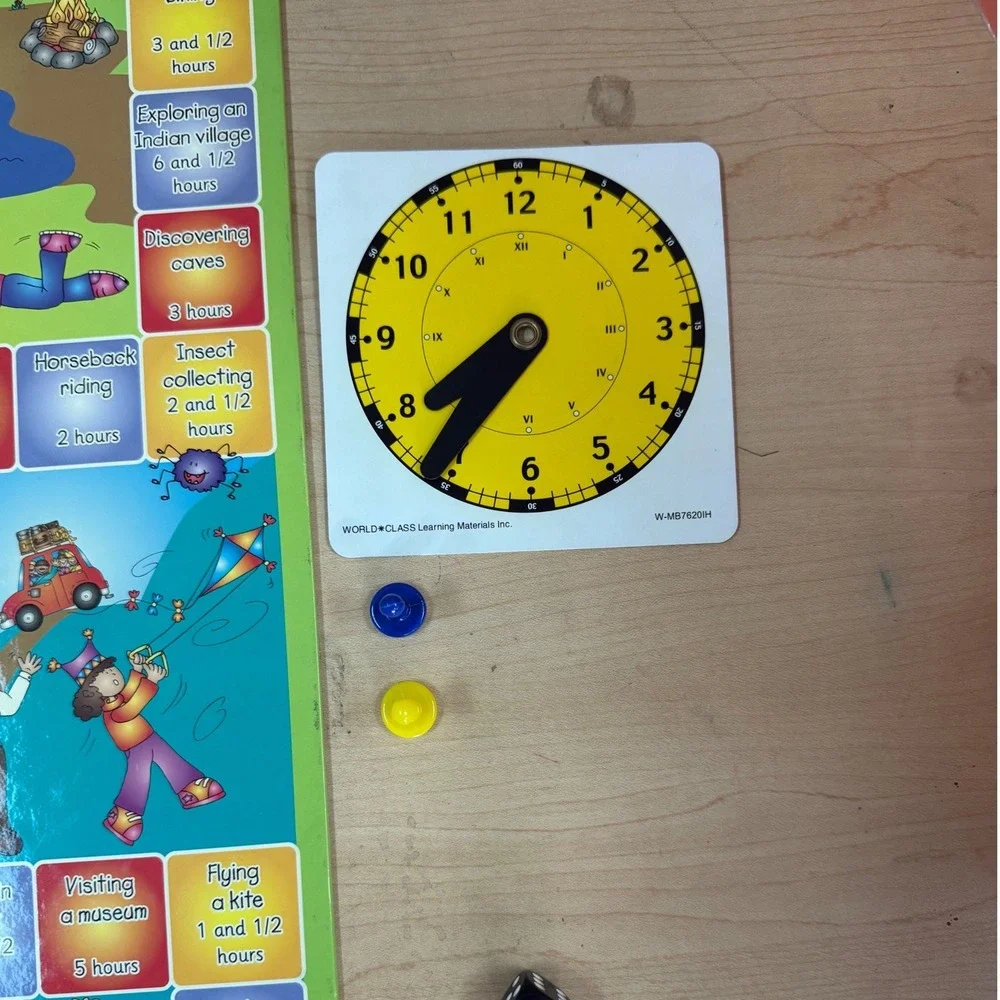 Hand on Math Board Game for Teaching Telling Time with Analog Clock Grades 2-5
